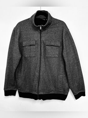 Apt. 9 Cool Weather Everyday Style Zip Up Grey Heather Fleece Jacket Mens XL